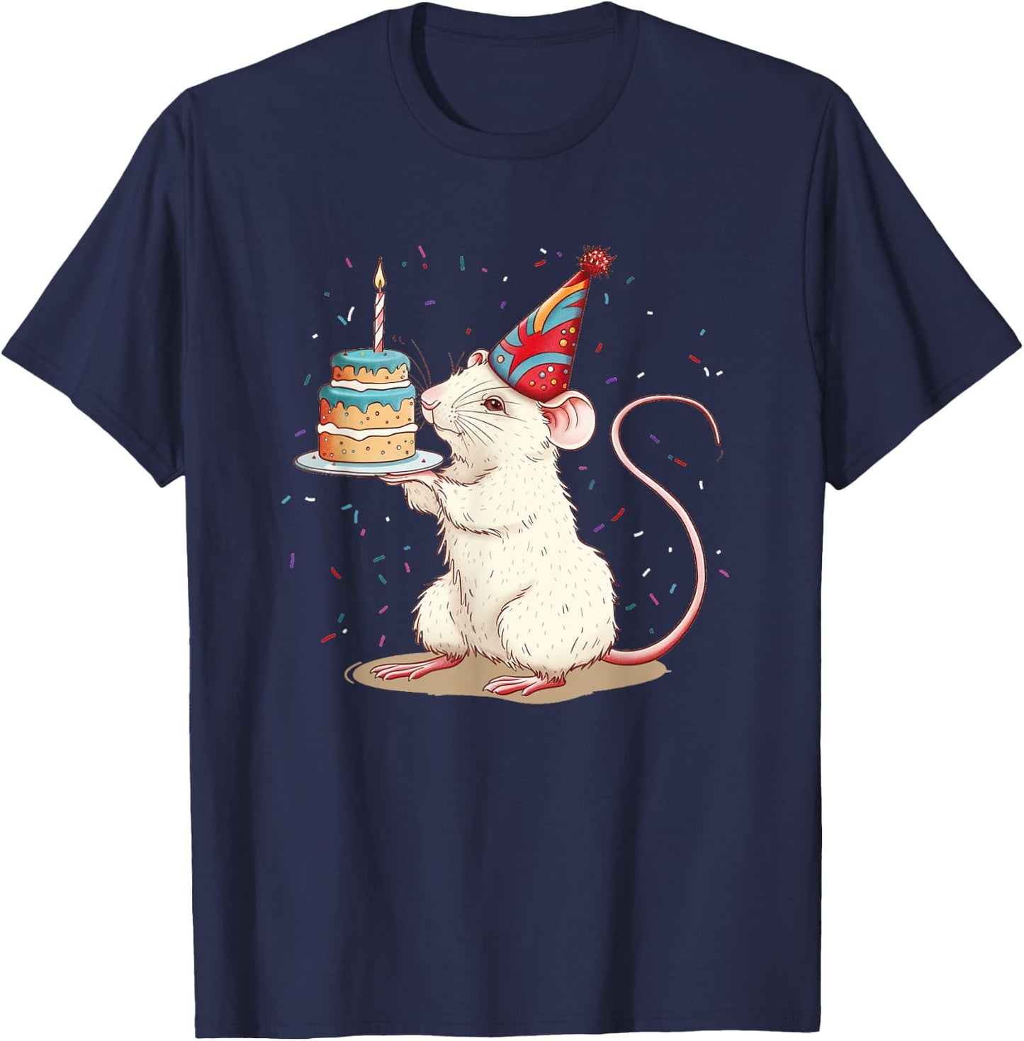 Happy Birthday Rat Costume for Rodents and Rats Lovers T-Shirt - T-Shirt | Navy
