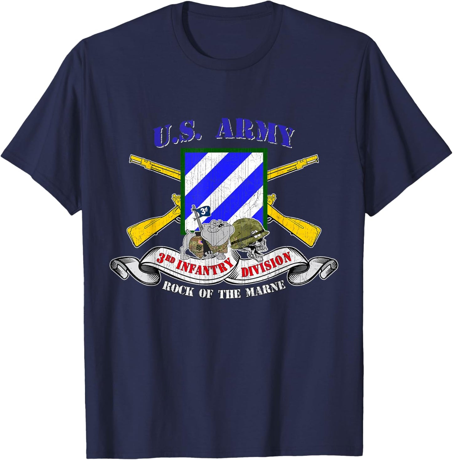 3rd Infantry Division 3rd ID Rock of the Marne Fort Stewart T-Shirt - T-Shirt | Navy