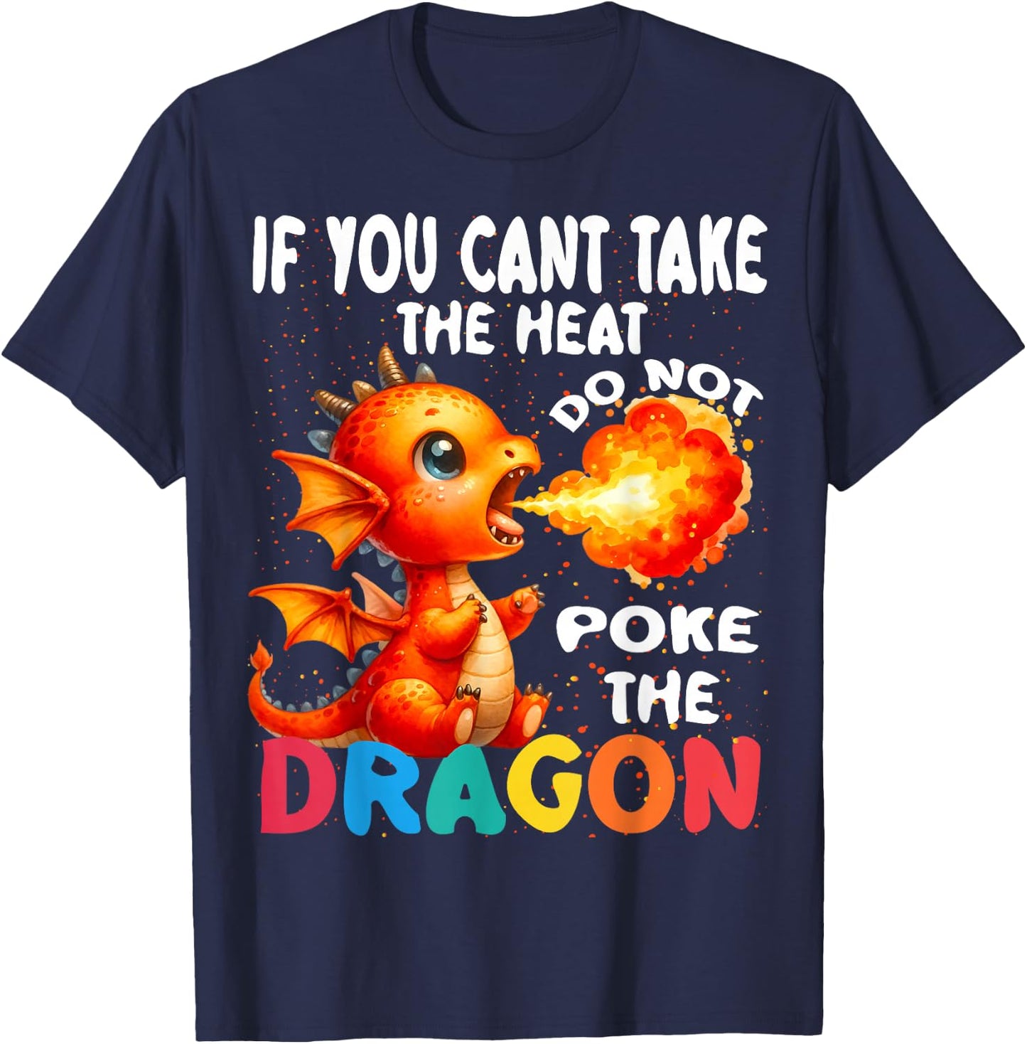 Flying Mythical Creature Cool Dragon Kids Toddler Boys Girls T-Shirt - T-Shirt | Navy
