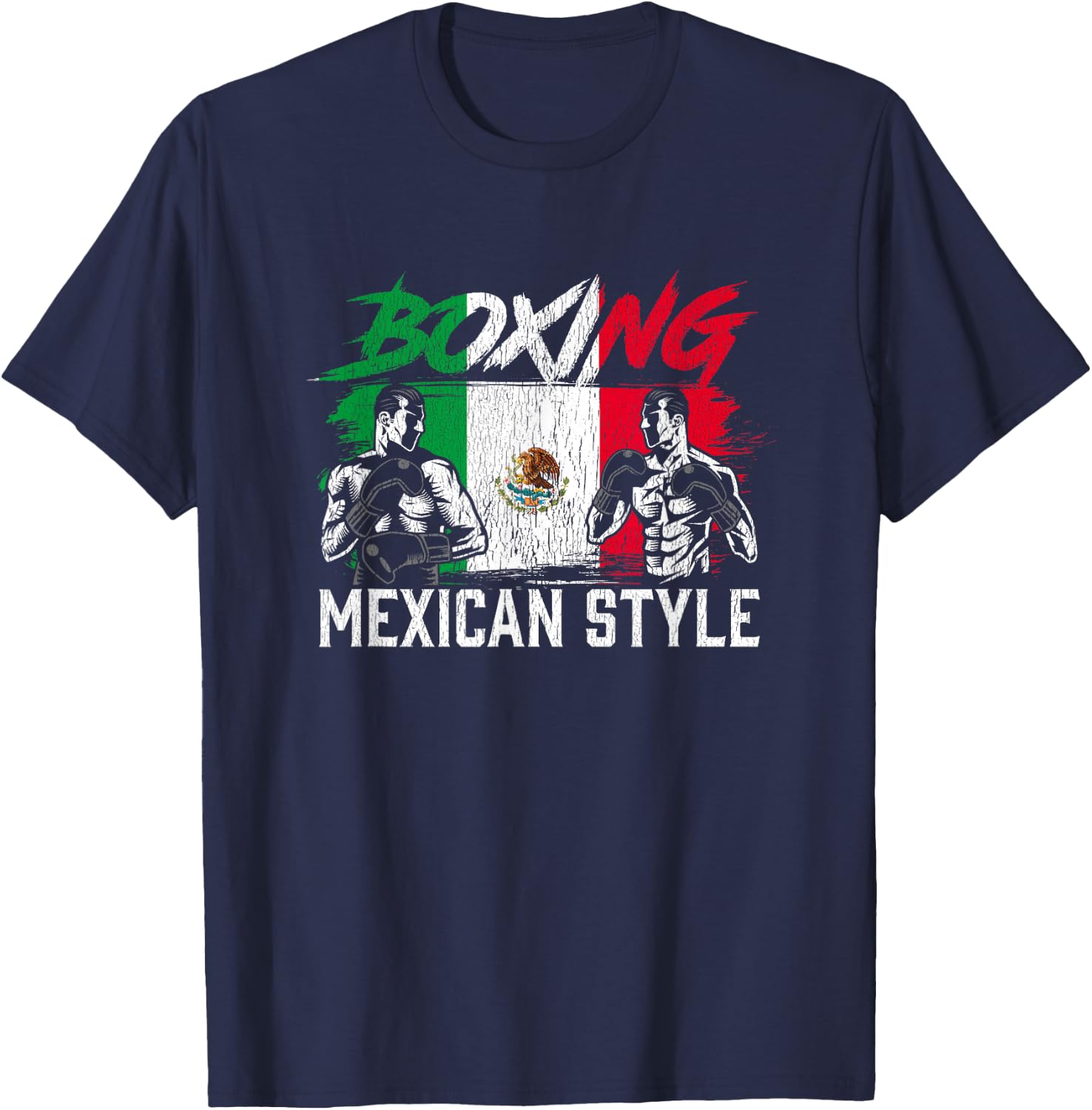 Mexican Boxing Sports Fight Coach Boxer T-Shirt - T-Shirt | Navy