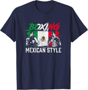 Mexican Boxing Sports Fight Coach Boxer T-Shirt - T-Shirt | Navy