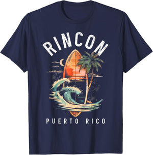 Rincon Puerto Rico Boricua Surf Vintage Surfing Surfer T-Shirt - T-Shirt | Navy