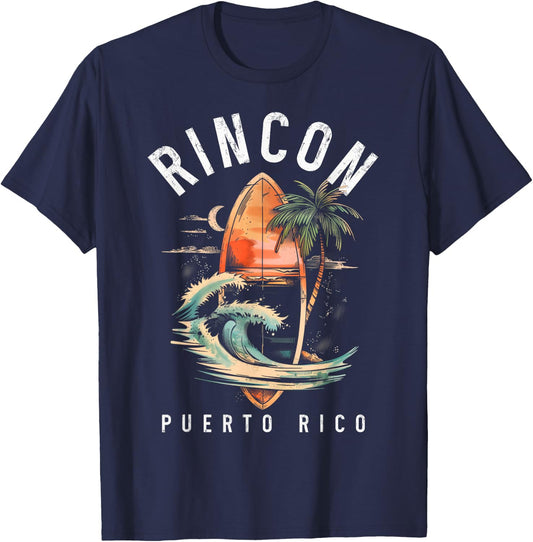 Rincon Puerto Rico Boricua Surf Vintage Surfing Surfer T-Shirt - T-Shirt | Navy
