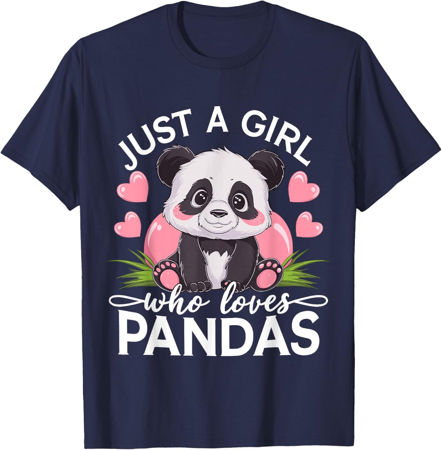 Just A Girl Who Loves Pandas T-Shirt - T-Shirt | Navy