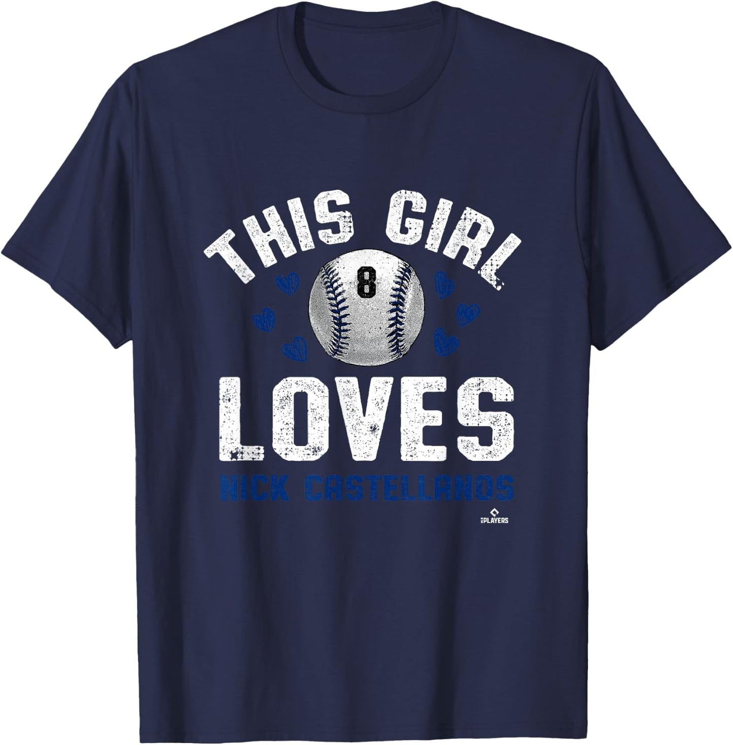 This Girl Loves Nick Castellanos Philadelphia MLBPA T-Shirt - T-Shirt | Navy