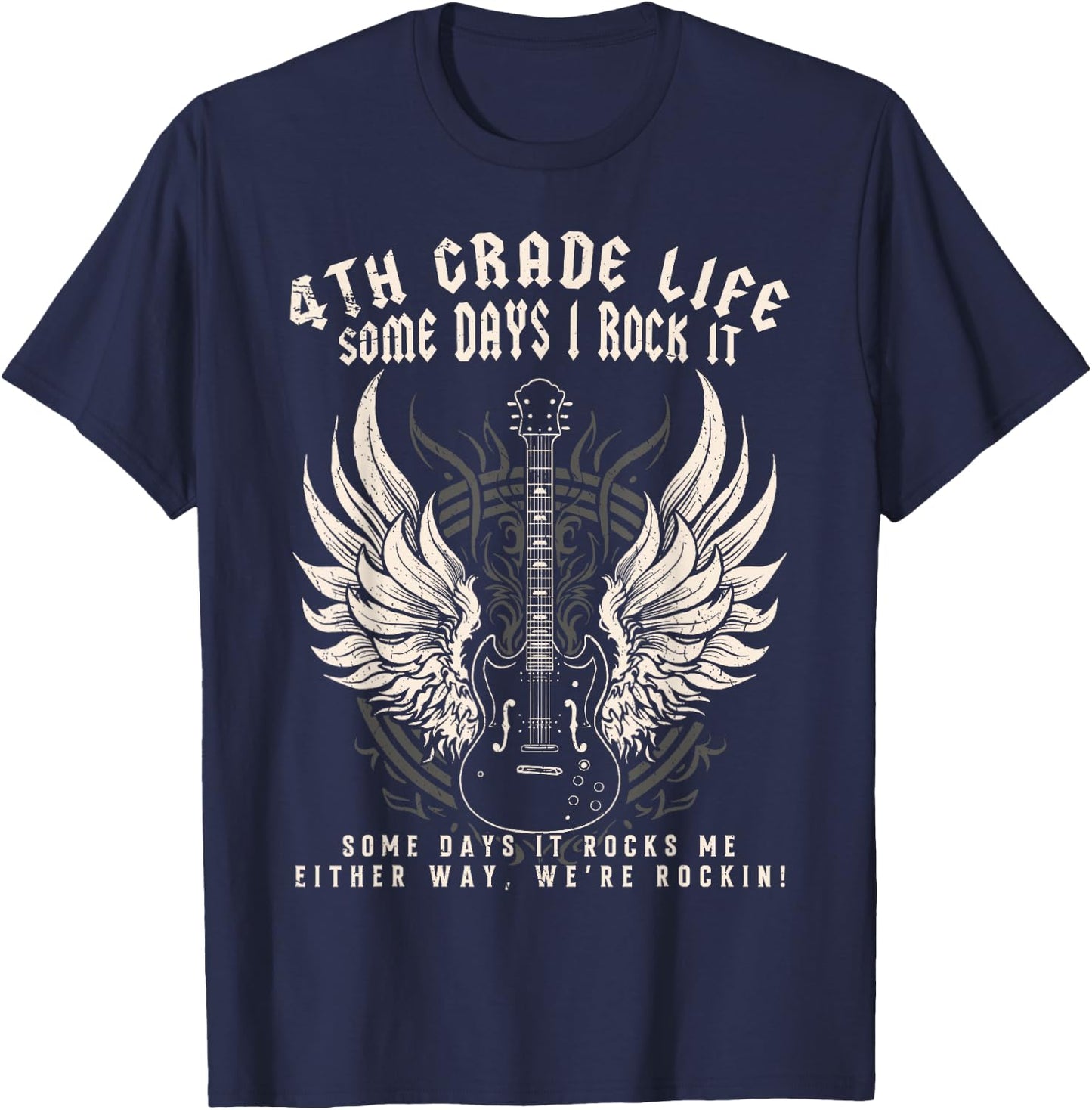4th Grade Teacher Some Days I Rock It Middle School Teacher Men Women Kids T-Shirt - T-Shirt | Navy
