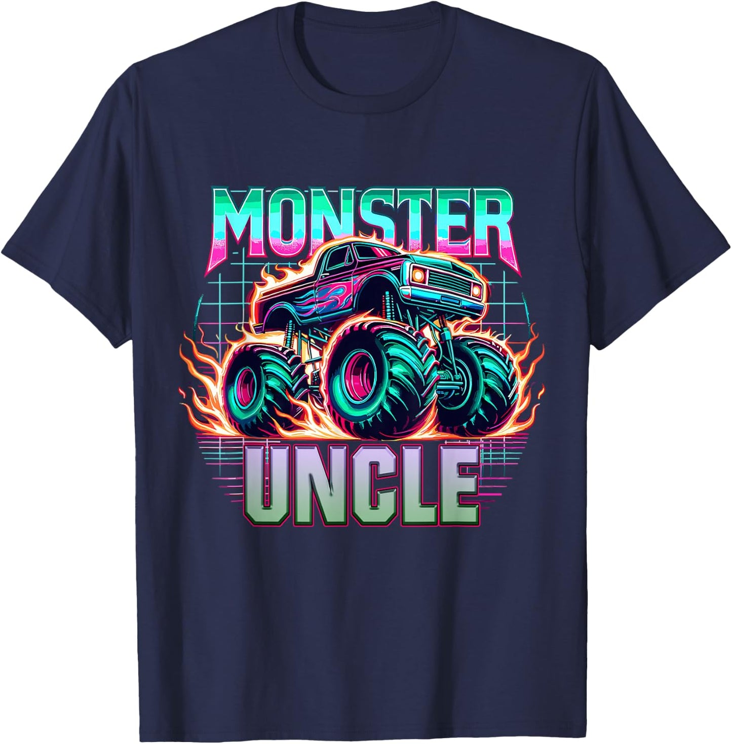 Monster Truck Uncle Monster Truck Are My Jam Truck Lovers T-Shirt - T-Shirt | Navy