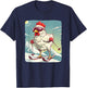 Funny Winter Chicken with Cross-country skiing Shoes Outfit T-Shirt - T-Shirt | Navy