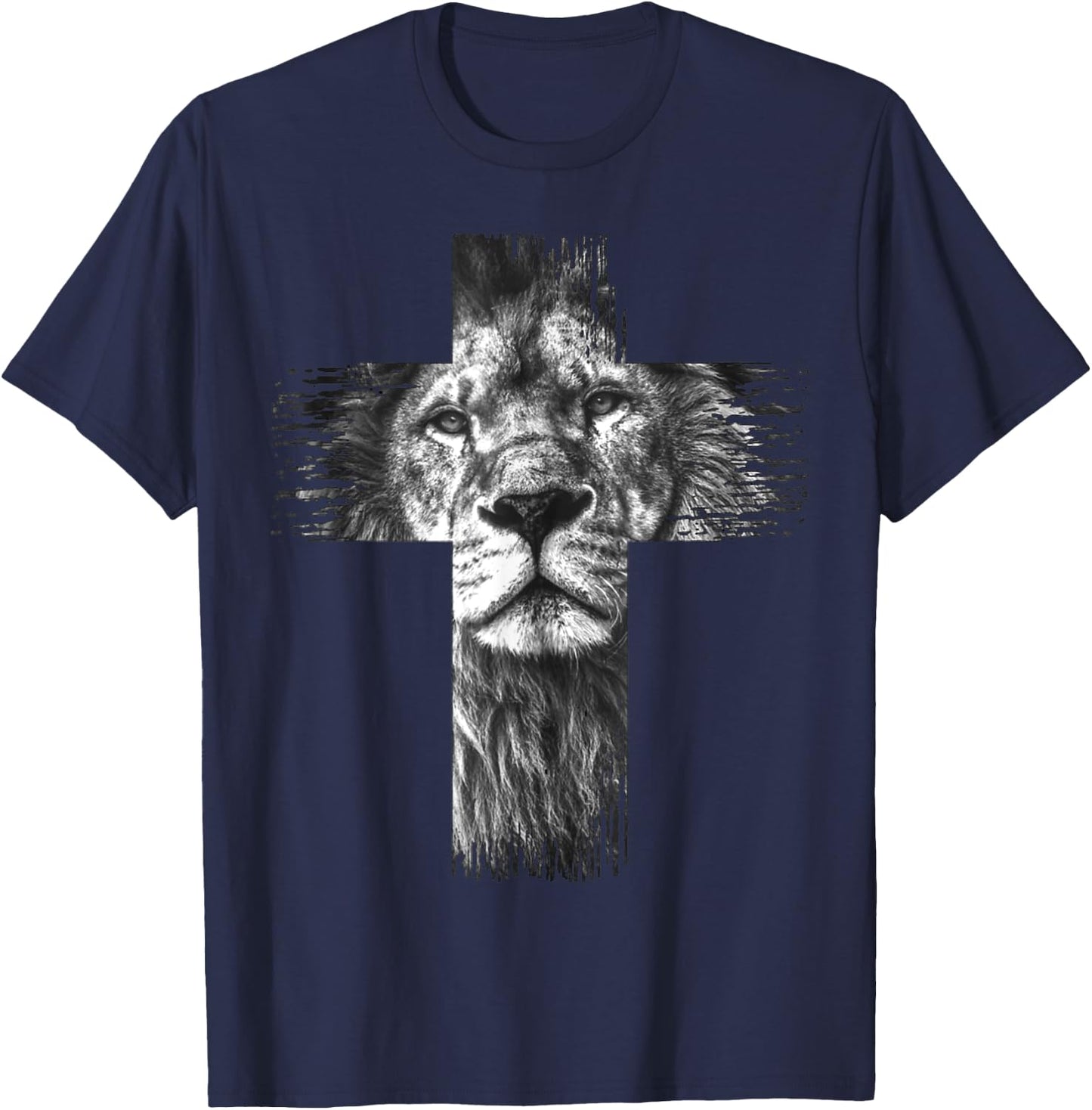 Christian Jesus Lion of Tribe Judah Cross Gift Women T-Shirt - T-Shirt | Navy