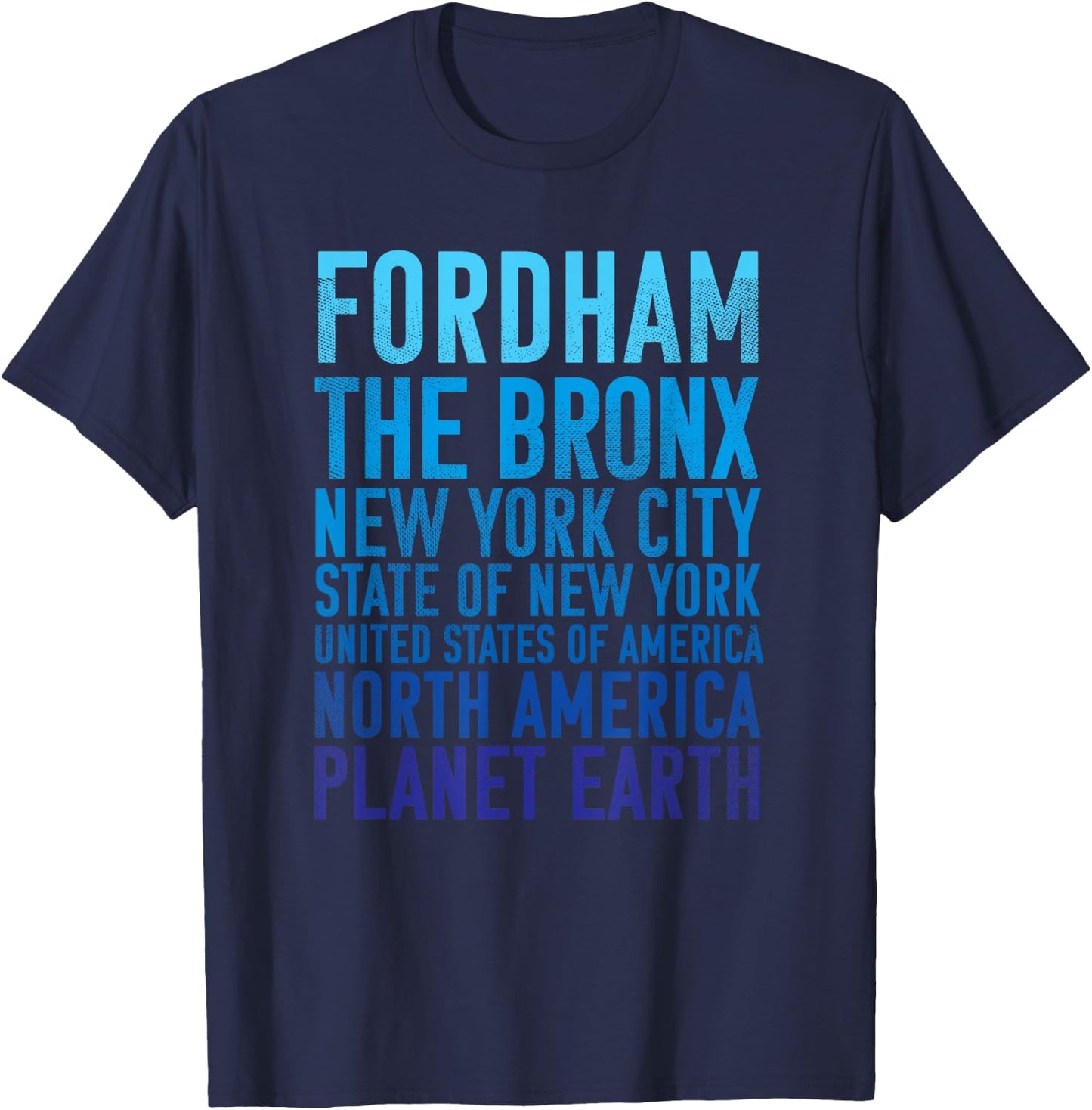 Fordham Shirt : The Bronx New York Planet Earth Bronx T-Shirt - T-Shirt | Navy