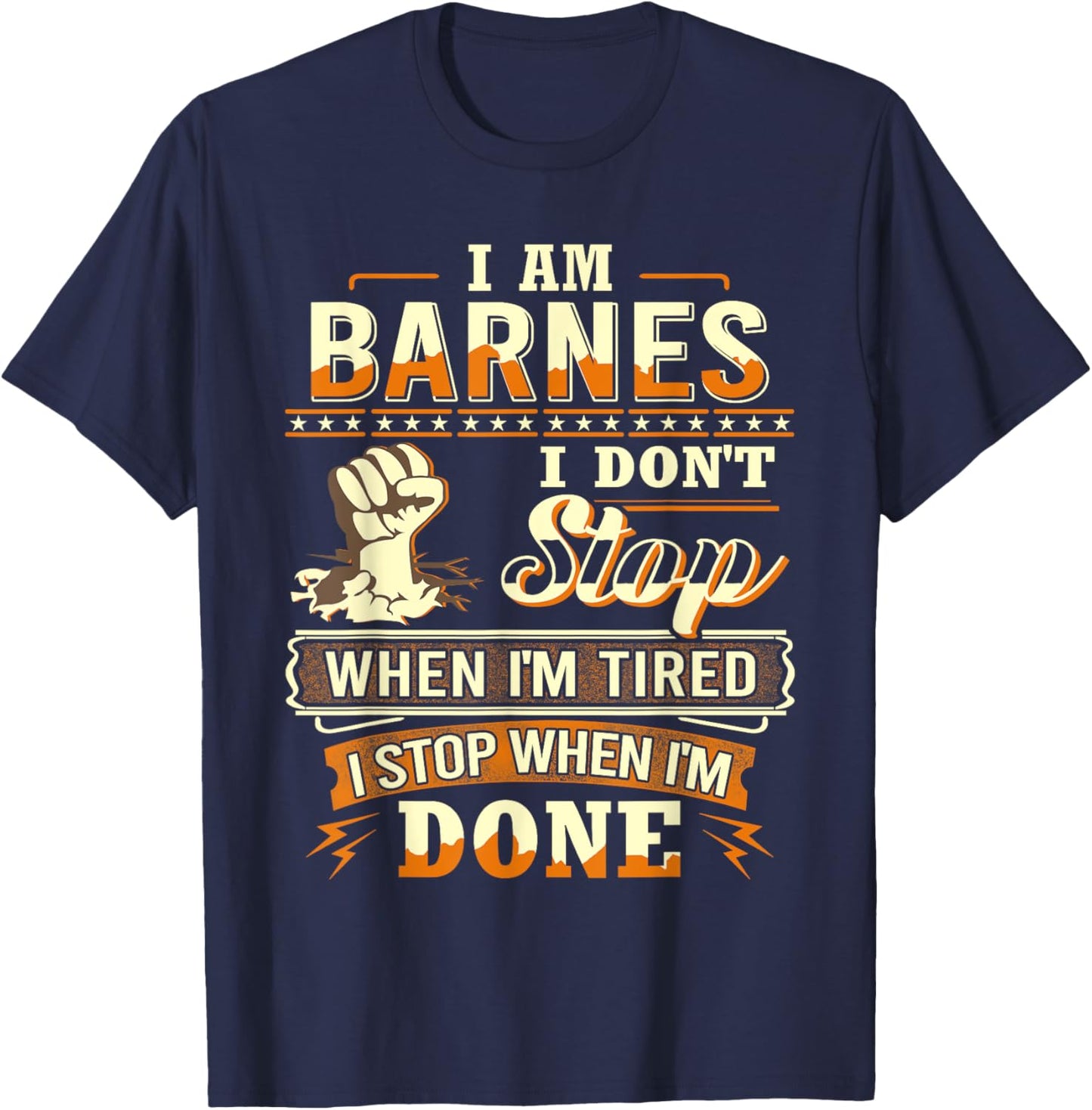 I am Barnes Shirt Personalized Barnes Last Name T-Shirt - T-Shirt | Navy