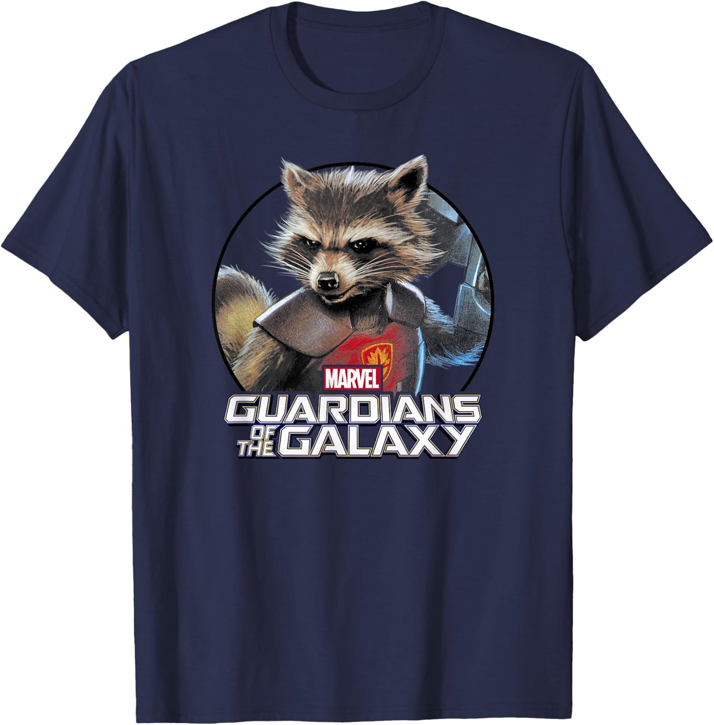 Marvel Guardians of the Galaxy Rocket Raccoon Circle T-Shirt - T-Shirt | Navy