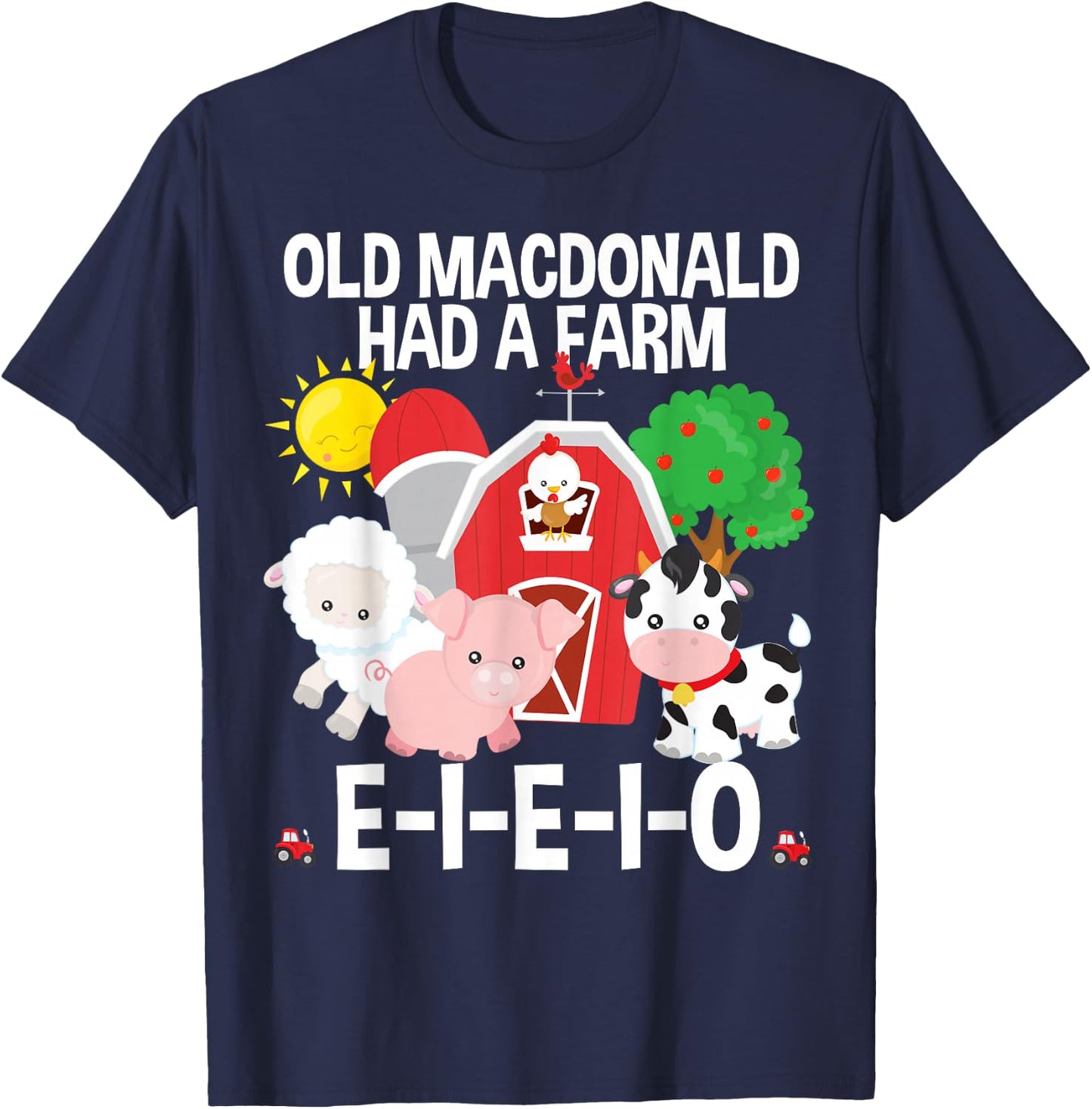 Toddler Kids Old MacDonald Had a Farm E-I-E-I-O Nursery Song T-Shirt - T-Shirt | Navy