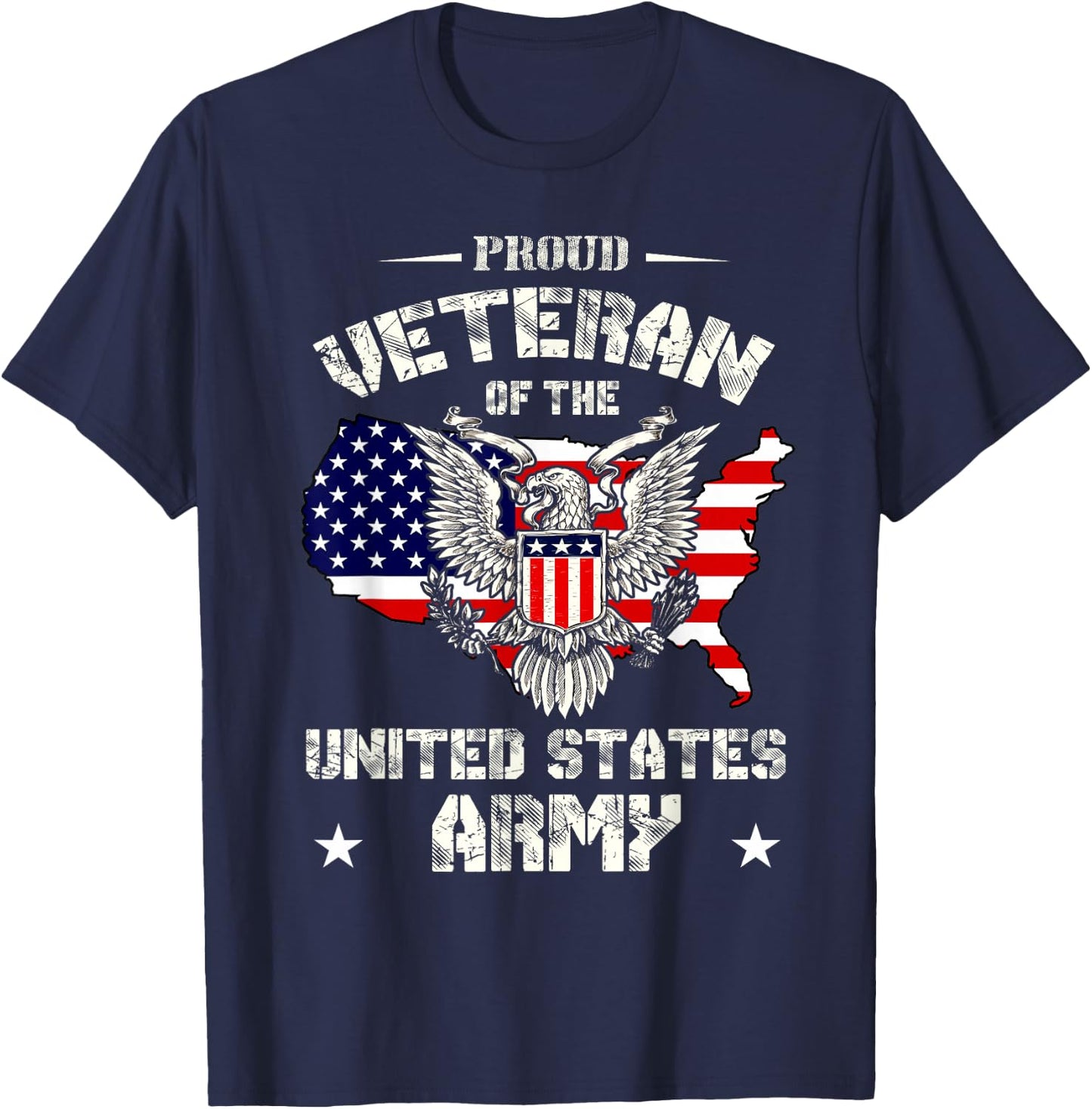 Proud Veteran of the US Army - USA Flag Soldier Veteran T-Shirt - T-Shirt | Navy