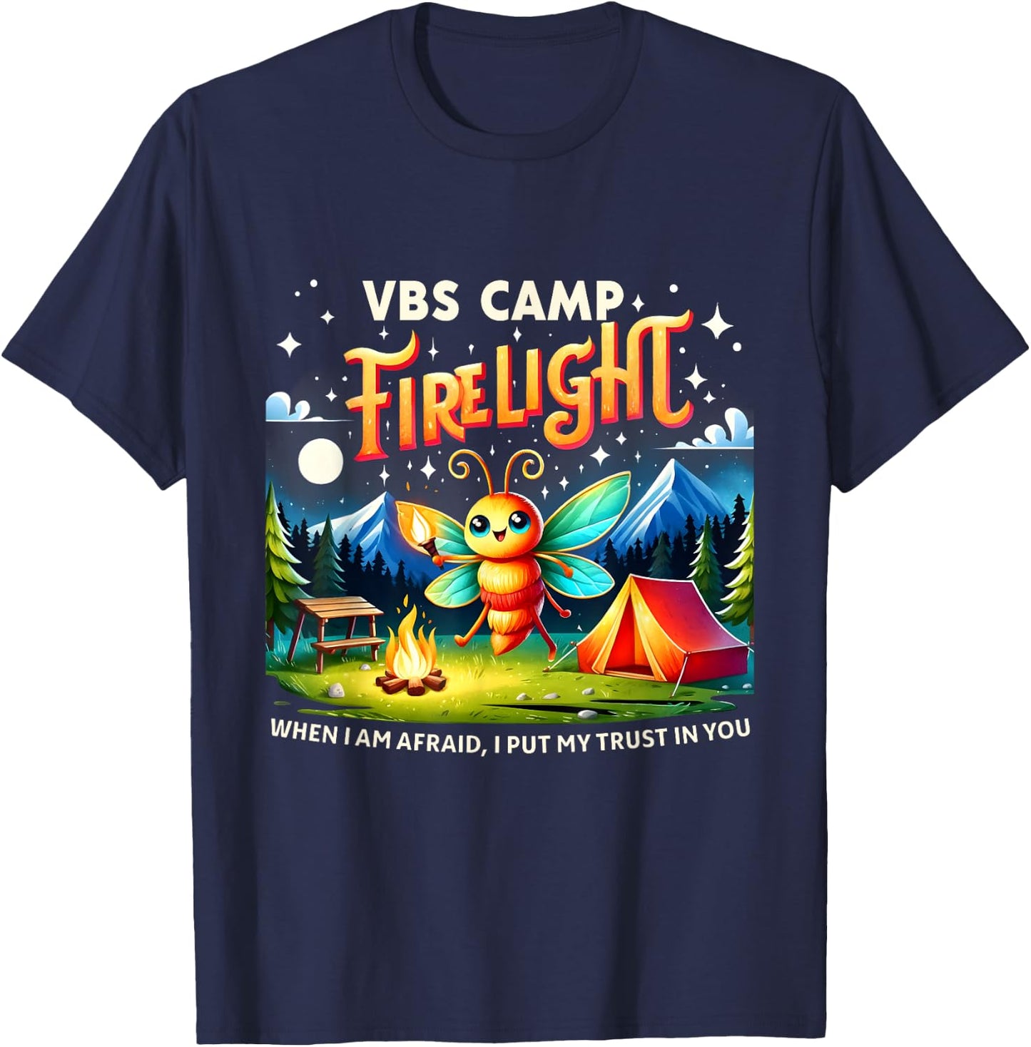 Vacation Bible School Camp Firelight VBS Camp Firework 2024 T-Shirt - T-Shirt | Navy