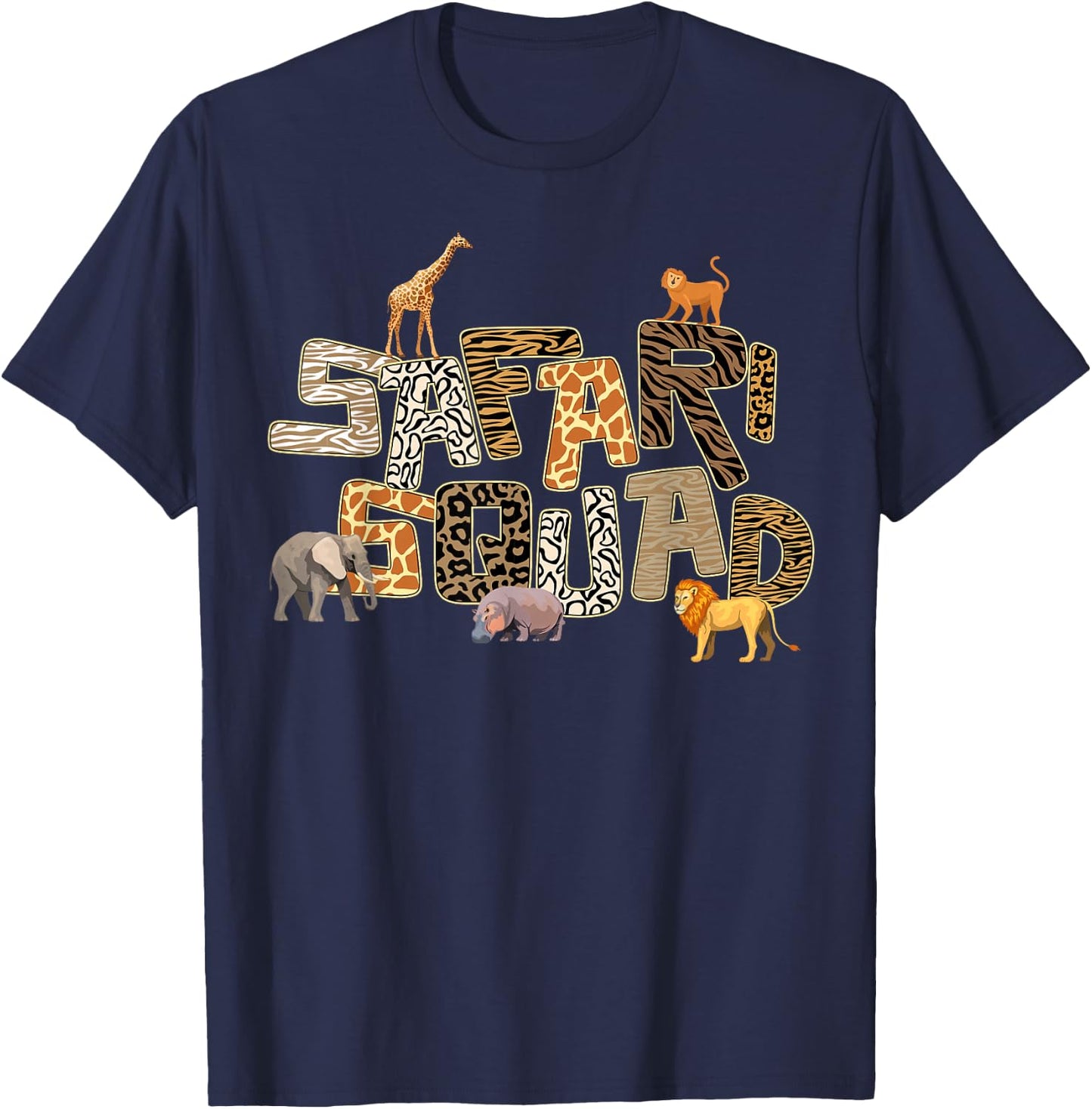 Safari Squad African Zoo Funny Animal Lovers Men Women Kids T-Shirt - T-Shirt | Navy