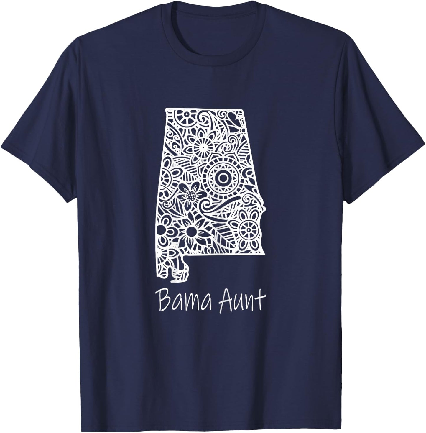 Alabama Bama Aunt Family Reunion Mandala Alabama T-Shirt - T-Shirt | Navy