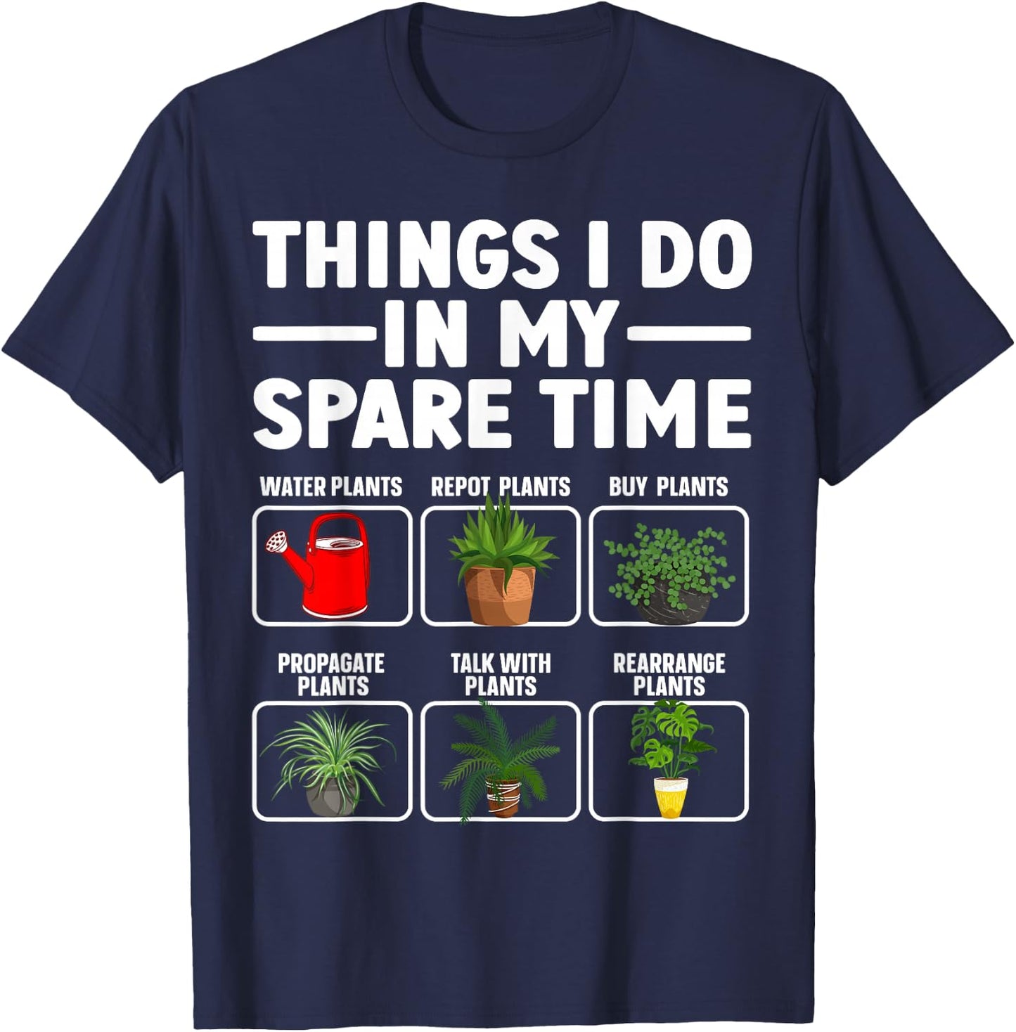 Funny Plant Art Women Gardener Plant Lover Gardening T-Shirt - T-Shirt | Navy