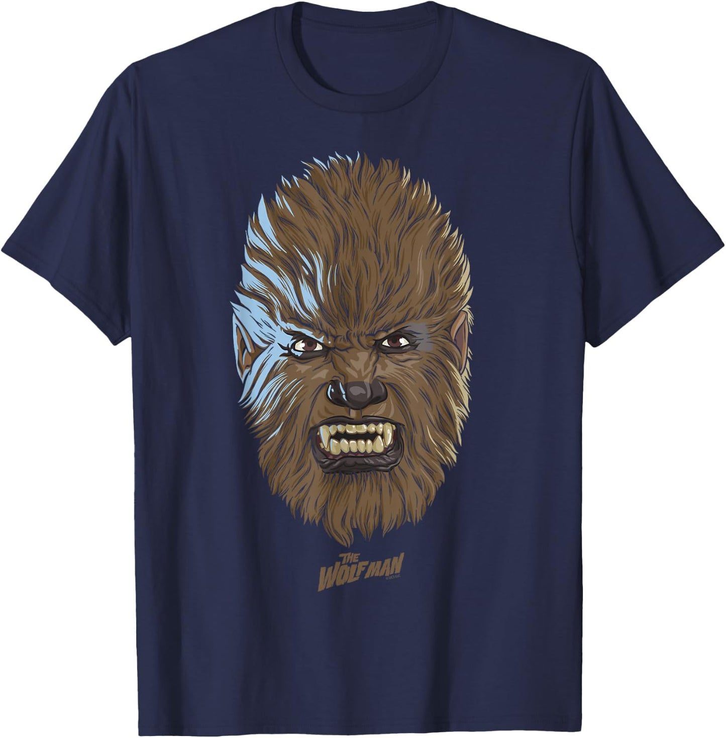 Universal Monsters Wolfman Big Face T-Shirt - T-Shirt | Navy