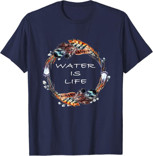 Standing Rock Water Is Life T-Shirt - T-Shirt | Navy