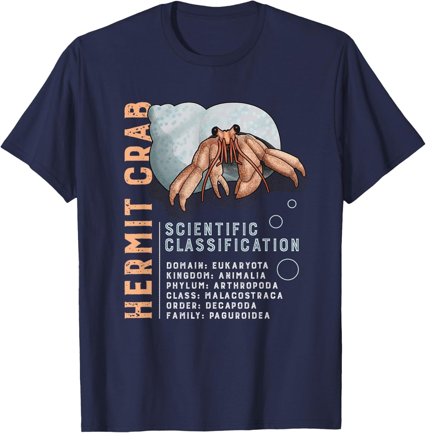 Hermit Crab STEM Science Classification Kids, Women's, Men's T-Shirt - T-Shirt | Navy