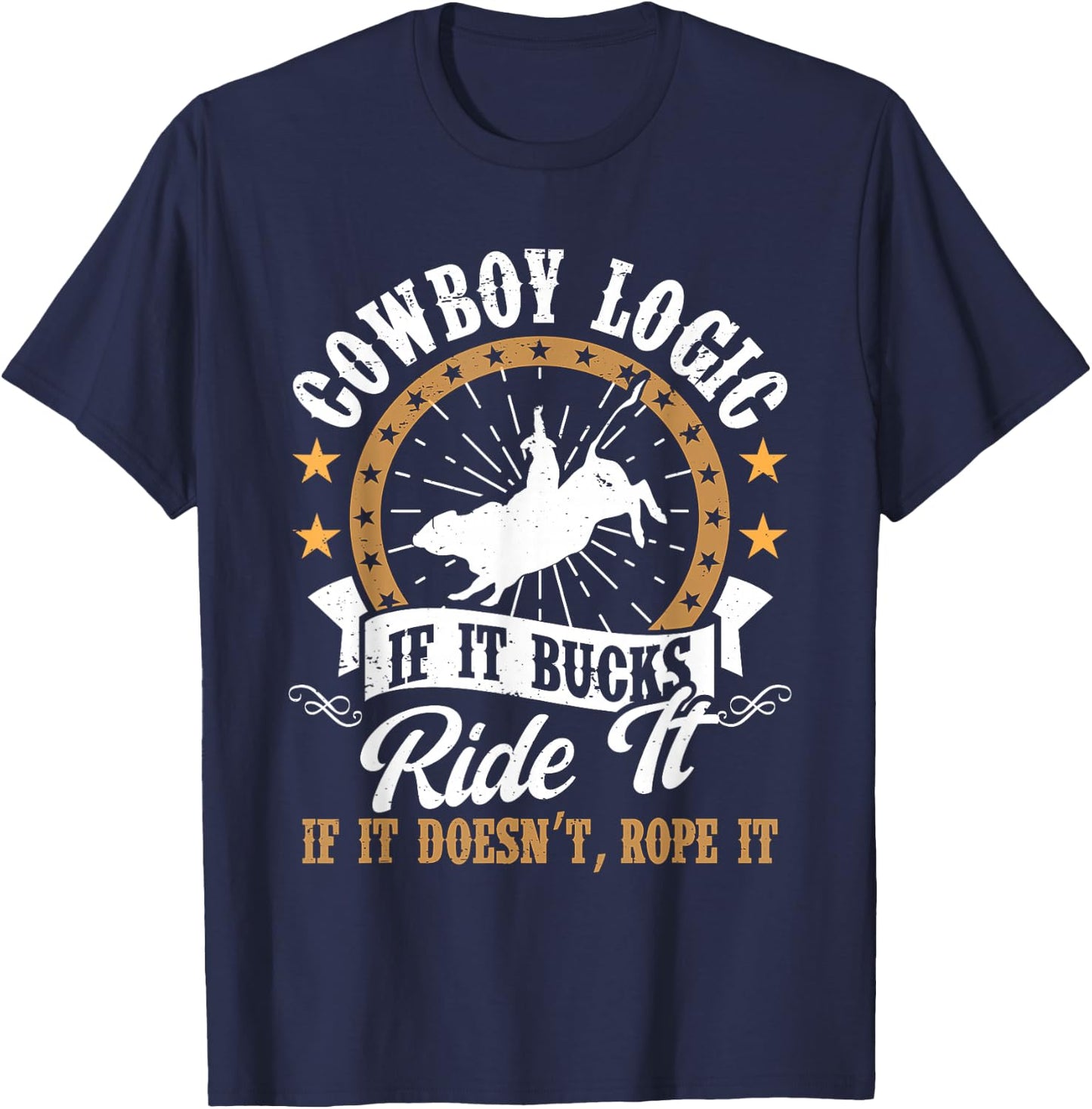 Howdy Equestrian Wild West Country Music Rider Rodeo Cowboy T-Shirt - T-Shirt | Navy