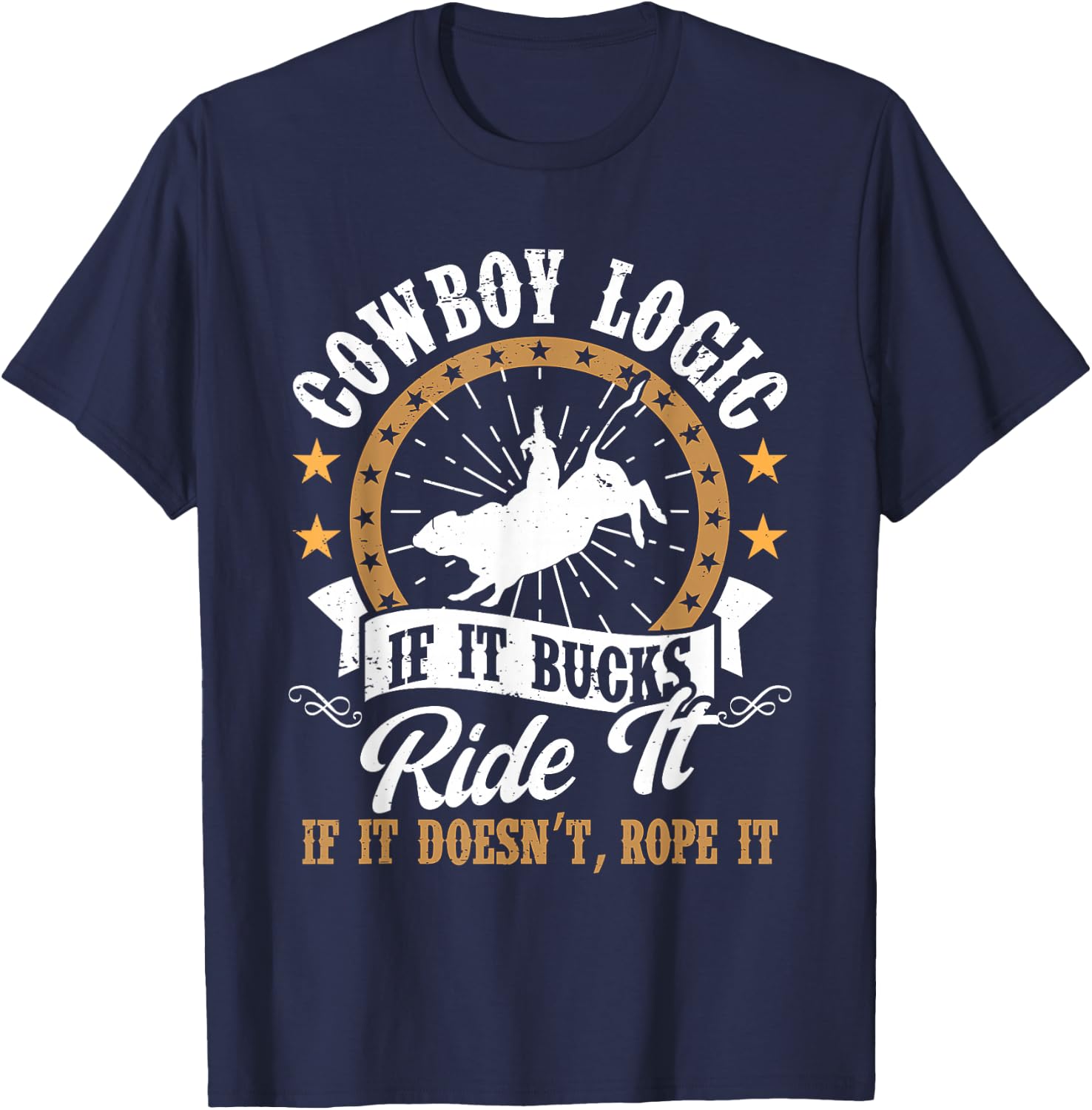 Howdy Equestrian Wild West Country Music Rider Rodeo Cowboy T-Shirt - T-Shirt | Navy