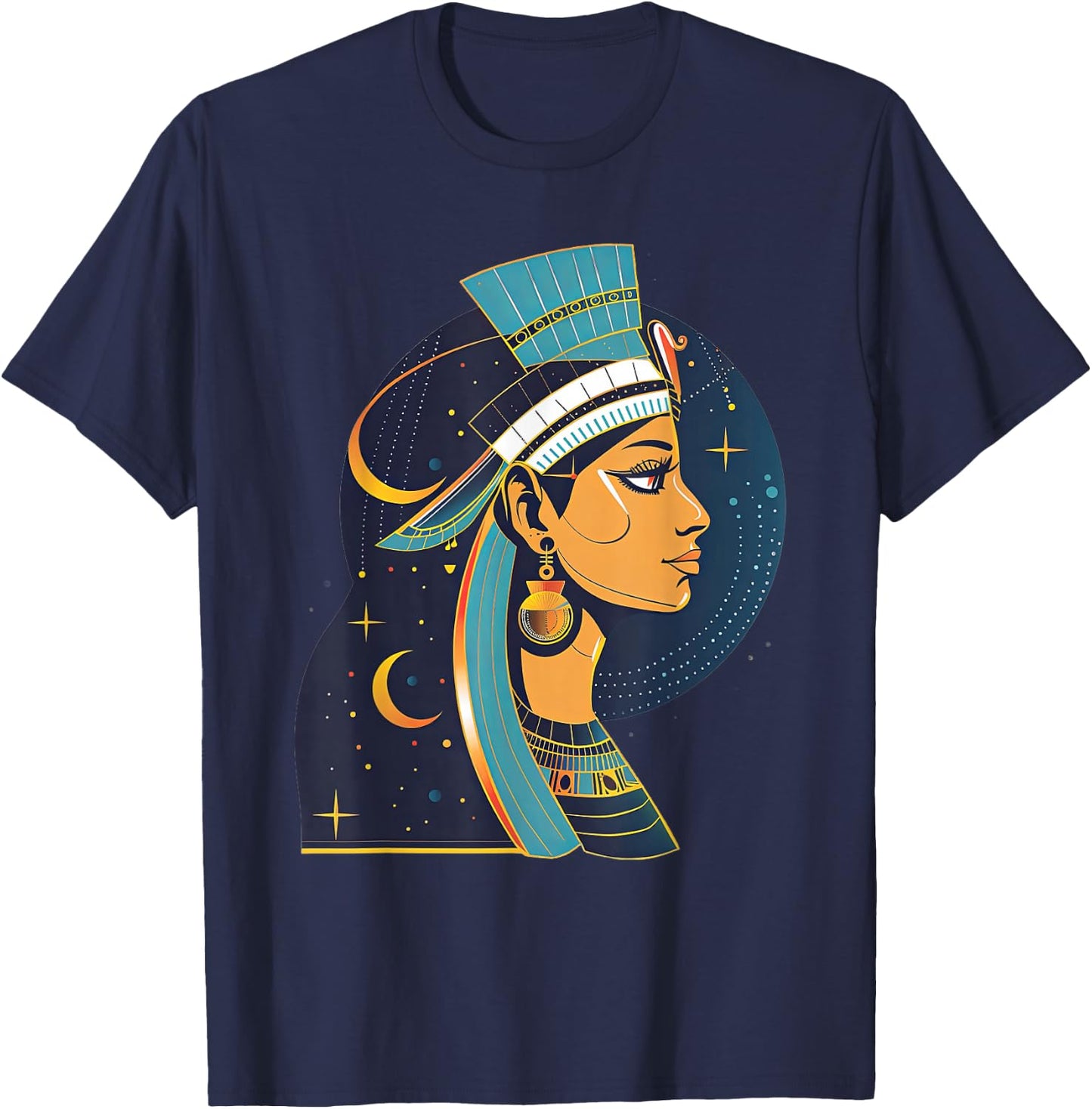 Inanna 90s Retro Ishtar Goddess Queen Of Heaven T-Shirt - T-Shirt | Navy