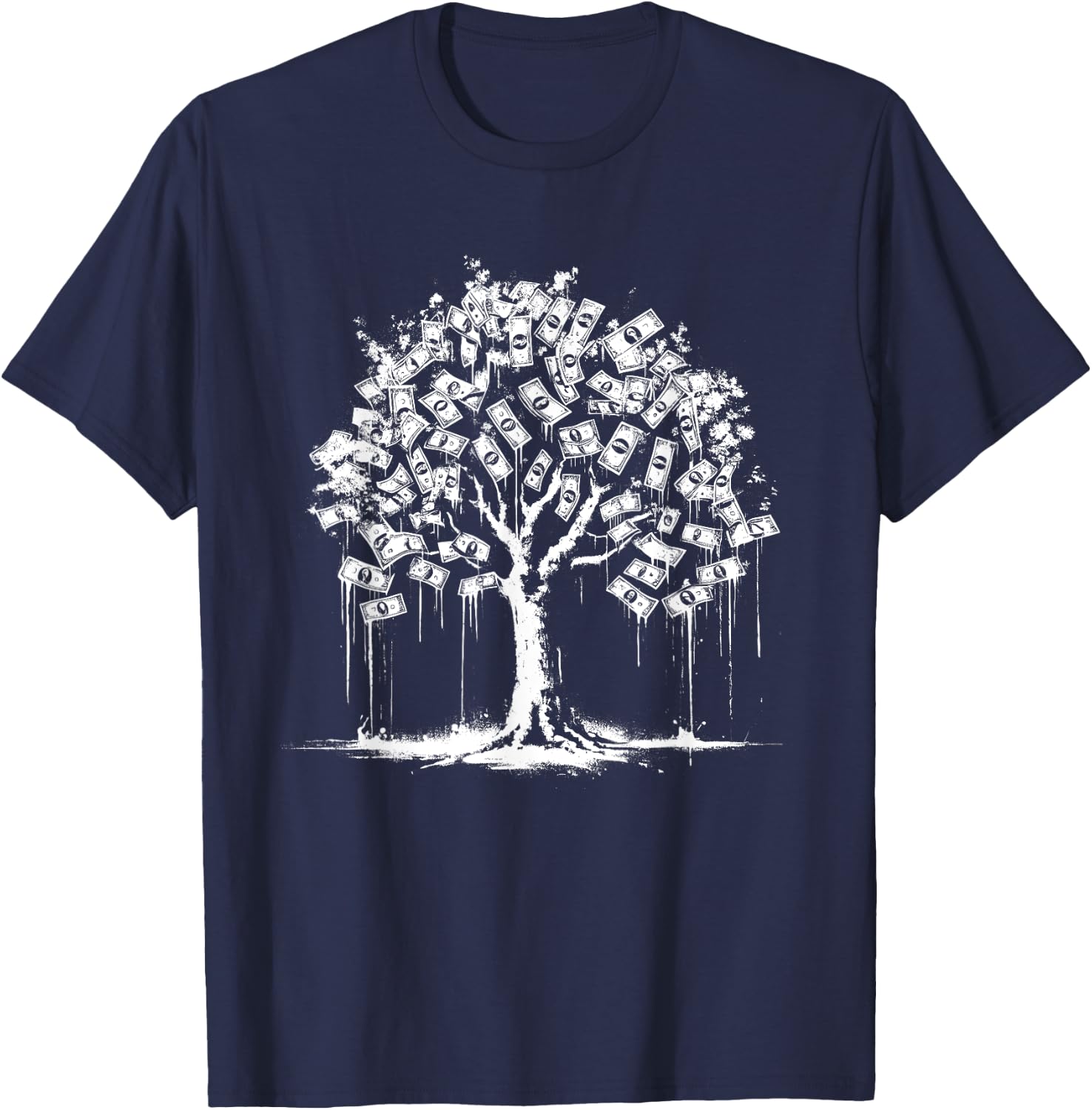 Money-Tree - Vintage Money Graphic Banknotes Lover T-Shirt - T-Shirt | Navy