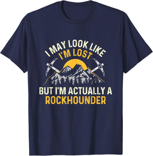 I'm Actually A Rockhounder - Rock Collector Geode Hunter T-Shirt - T-Shirt | Navy