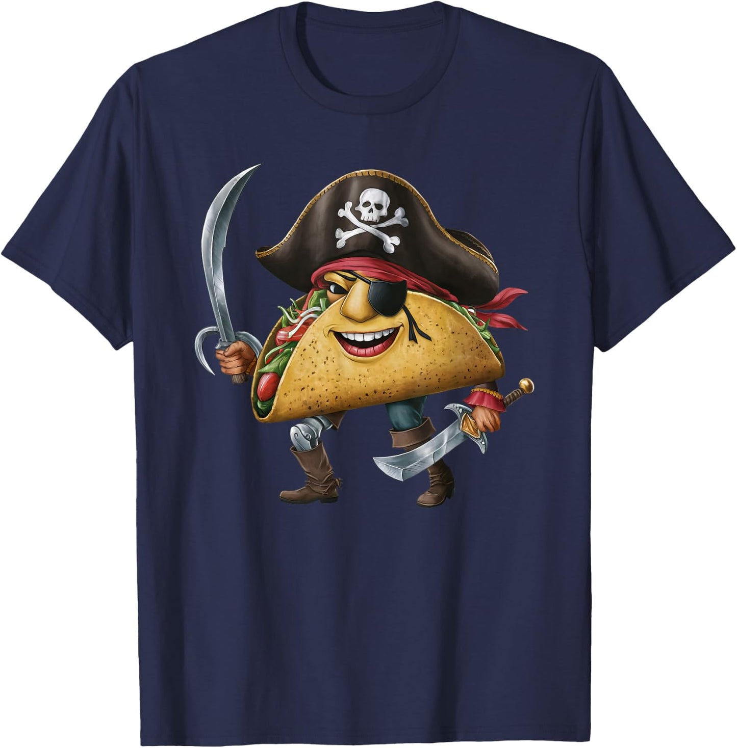 Tacos Pirate Halloween Kids Pirate Funny T-Shirt - T-Shirt | Navy