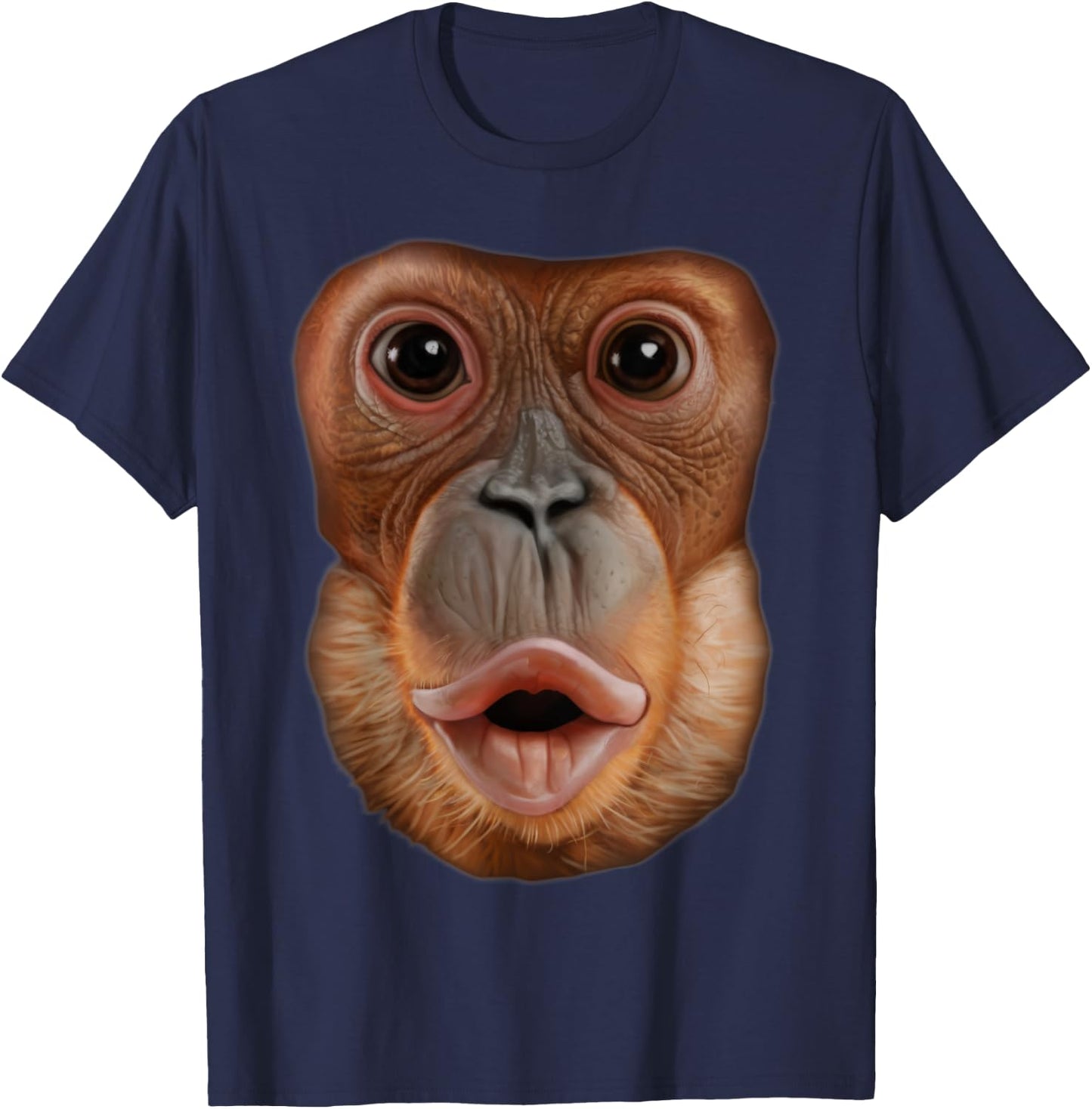 Monkey Stomach Funny Meme Ape Gorilla T-Shirt - T-Shirt | Navy