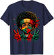 Juneteenth African American Black History Face Peace Sign T-Shirt - T-Shirt | Navy