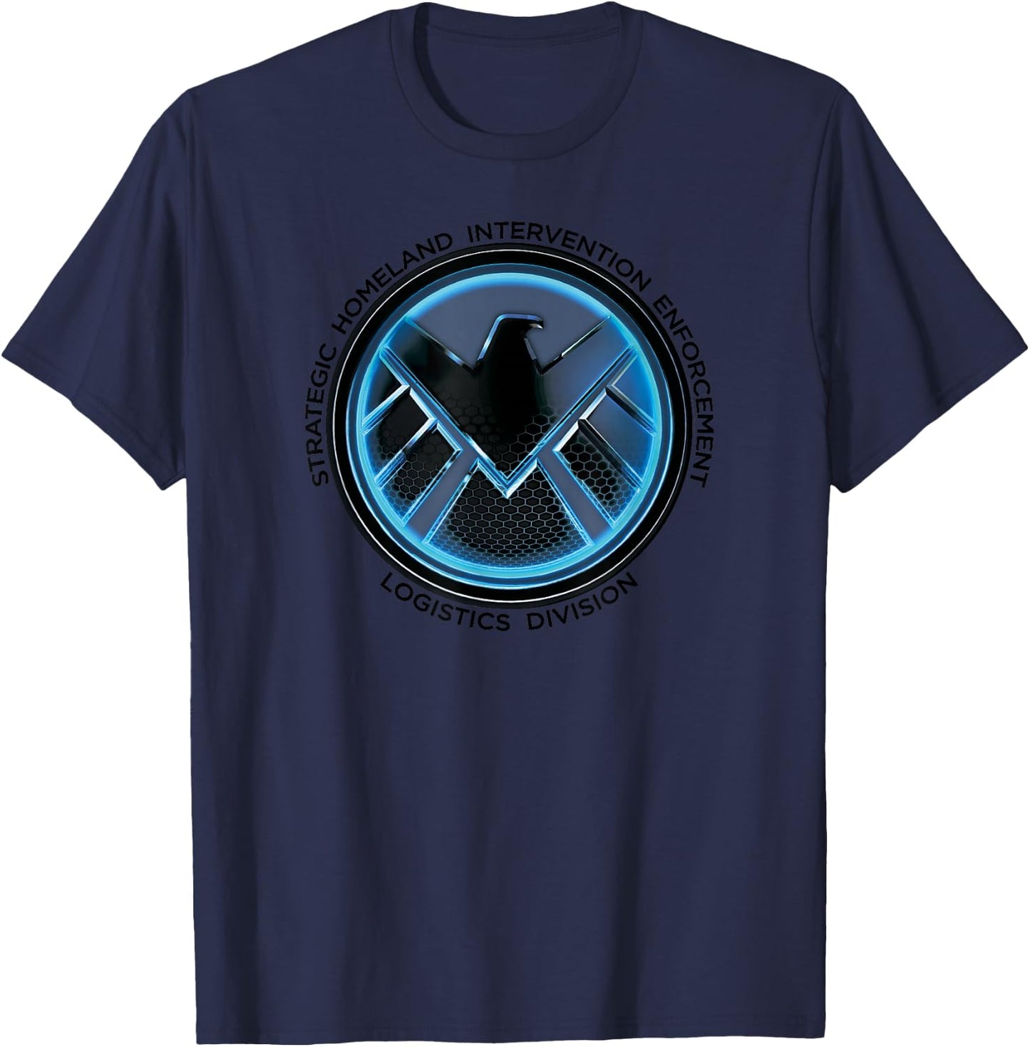 Marvel Comics Retro S.H.I.E.L.D Logistics Logo T-Shirt - T-Shirt | Navy