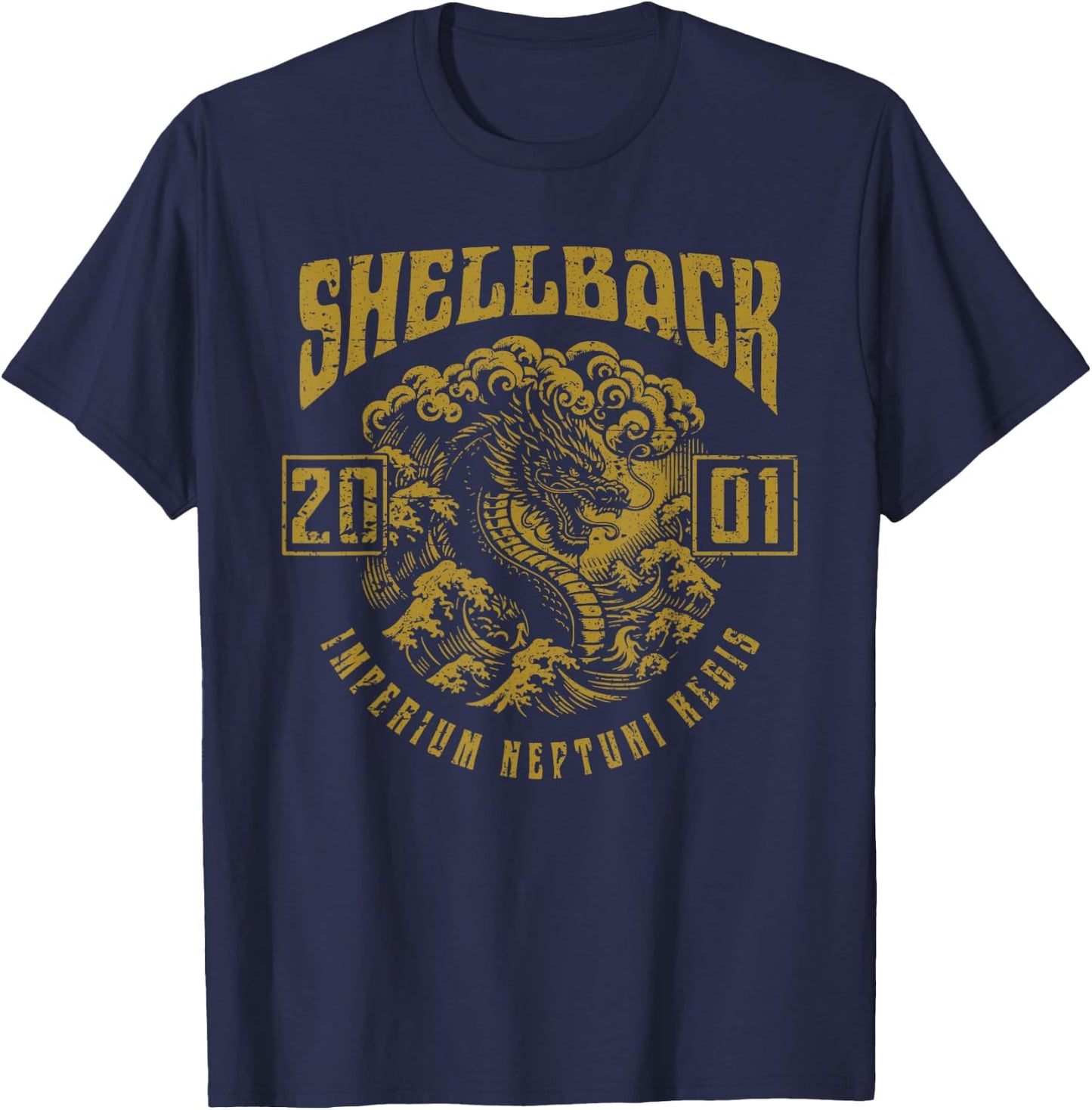 Shellback 2001 Equator Crossing Design for the year 2001 T-Shirt - T-Shirt | Navy