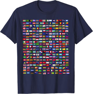 Flags of The Countries of The World 287 Flag International T-Shirt - T-Shirt | Navy