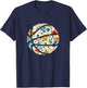 Basketball Silhouette Flowers Botanical Floral T-Shirt - T-Shirt | Navy