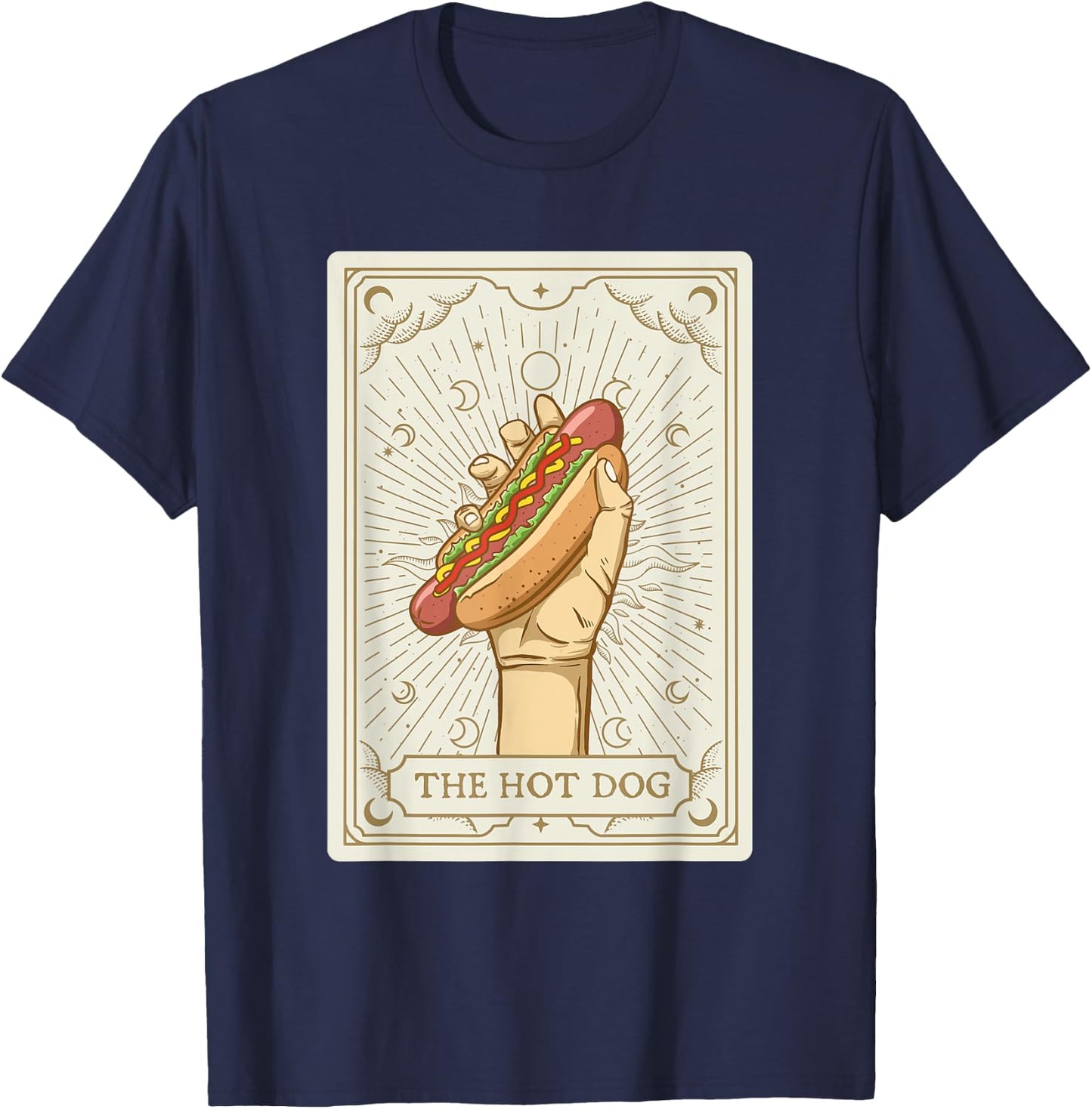 Hot Dog Tarot - Hot Dog Lover Fast Food Wiener Men Women Kids T-Shirt - T-Shirt | Navy