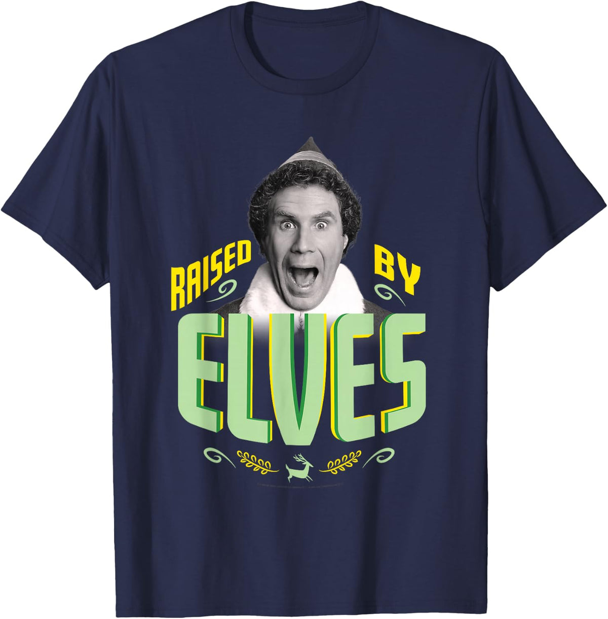 Elf Movie Raised by Elves T-Shirt - T-Shirt | Navy