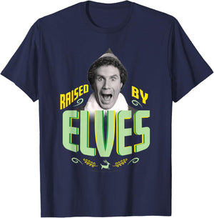 Elf Movie Raised by Elves T-Shirt - T-Shirt | Navy