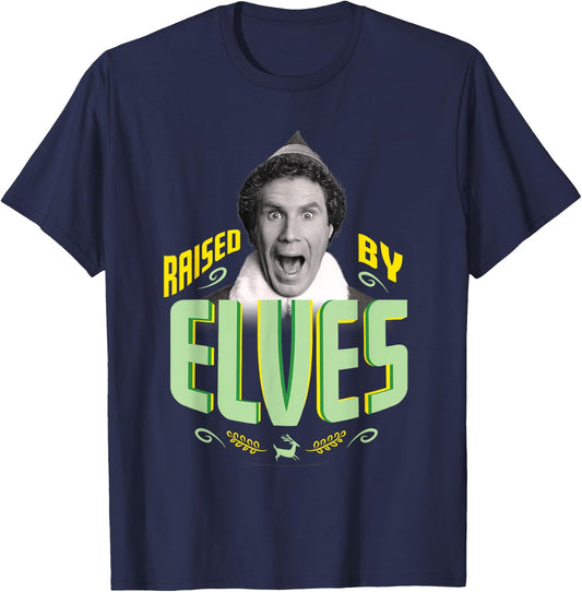 Elf Movie Raised by Elves T-Shirt - T-Shirt | Navy