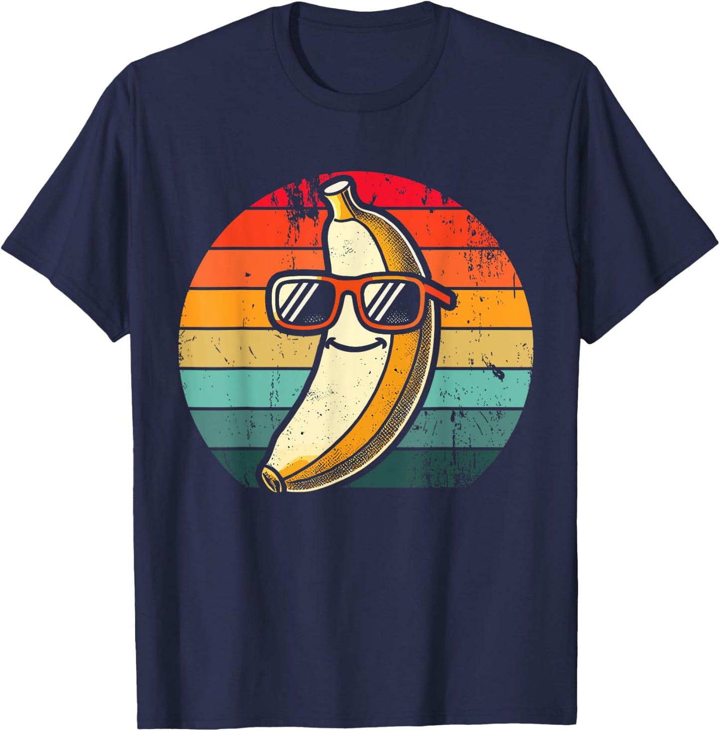 Retro Banana Novelty Men Women Kids Funny Banana T-Shirt - T-Shirt | Navy