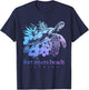 Fort Myers Beach Florida Turtle Flowers Surfer Souvenir T-Shirt - T-Shirt | Navy