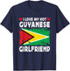 I Love My Hot Guyanese Girlfriend Couple Guyana Flag T-Shirt - T-Shirt | Navy