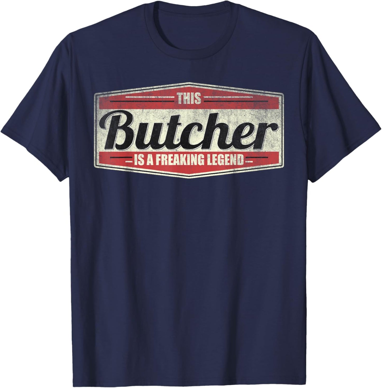 Funny Profession Quote Vintage Butcher T-Shirt - T-Shirt | Navy