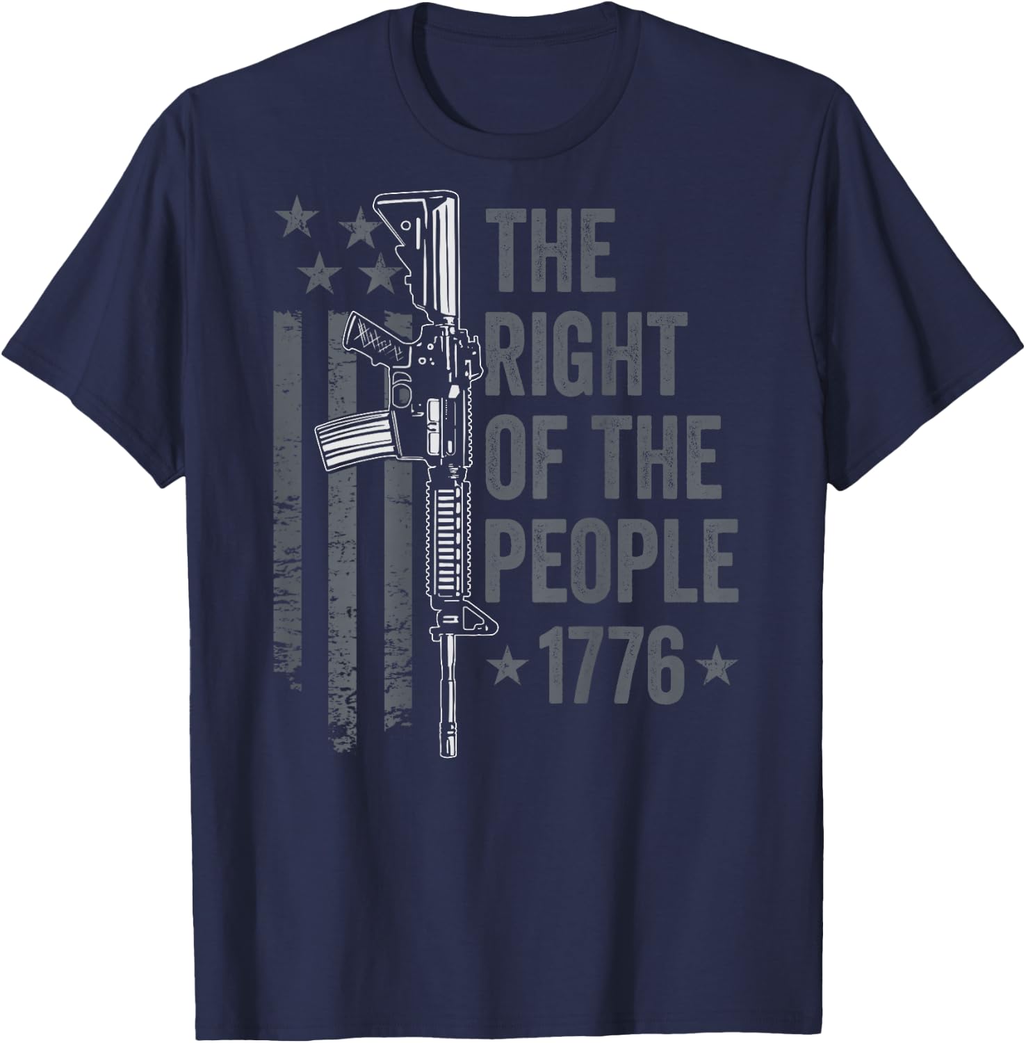 The Right Of The People 1776 2nd Amendment Pro Gun (ON BACK) T-Shirt - T-Shirt | Navy