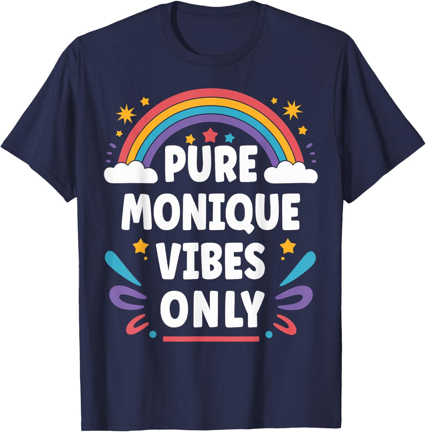 MONIQUE Vibes Only Cute Retro Girls MONIQUE Name T-Shirt - T-Shirt | Navy