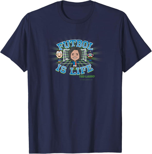 Ted Lasso Dani Rojas Futbol is Life Coach Beard Chibi T-Shirt - T-Shirt | Navy