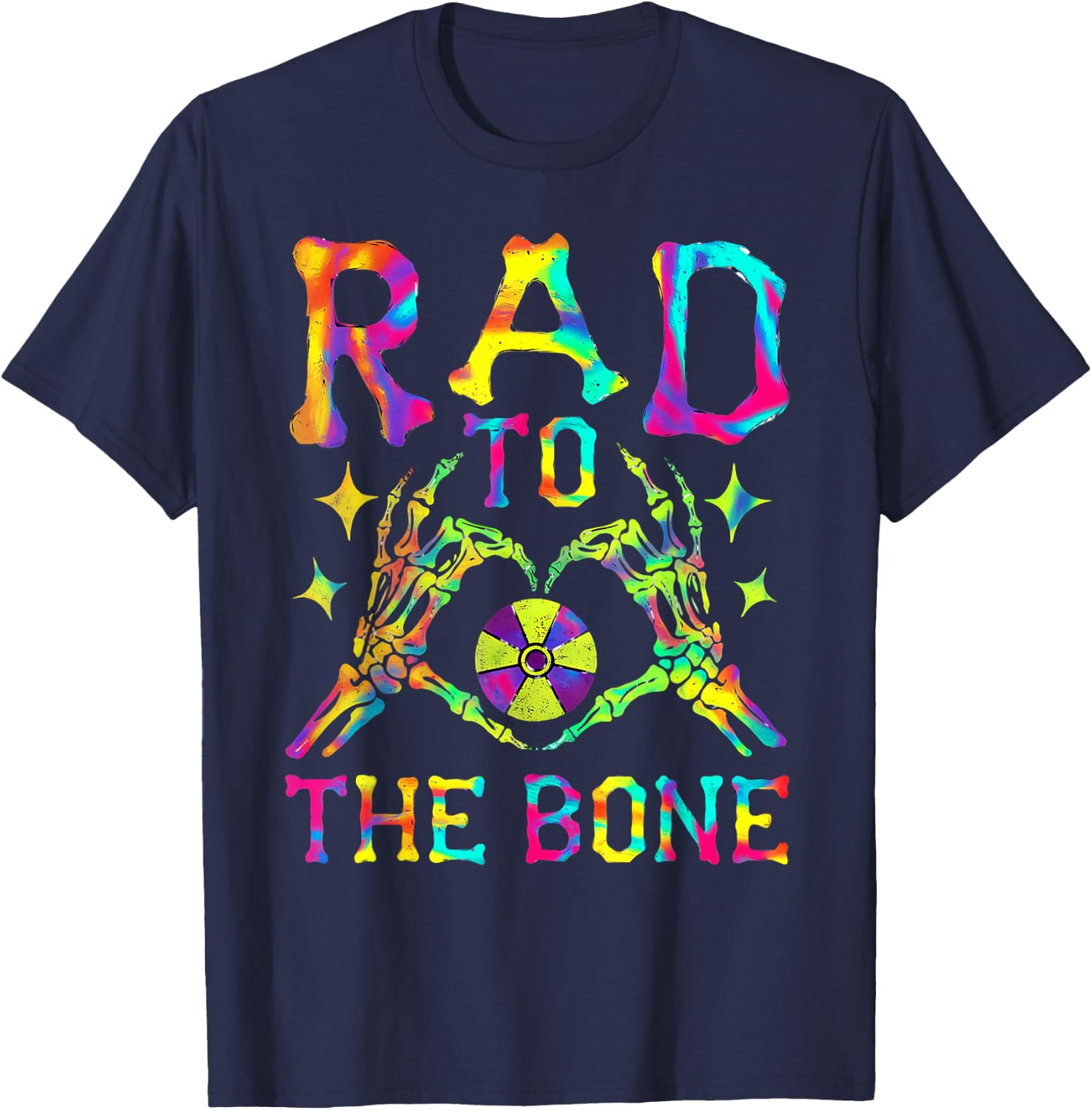 Rad to The Bone Tie Dye Radiology Heart Radiology Xray Tech T-Shirt - T-Shirt | Navy