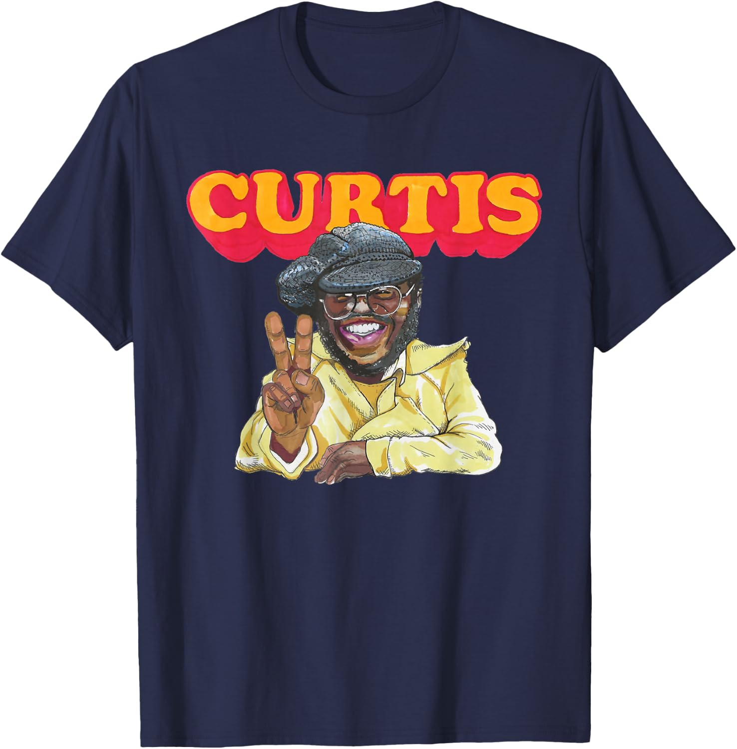 Curtis Mayfield Peace Sign T-Shirt - T-Shirt | Navy